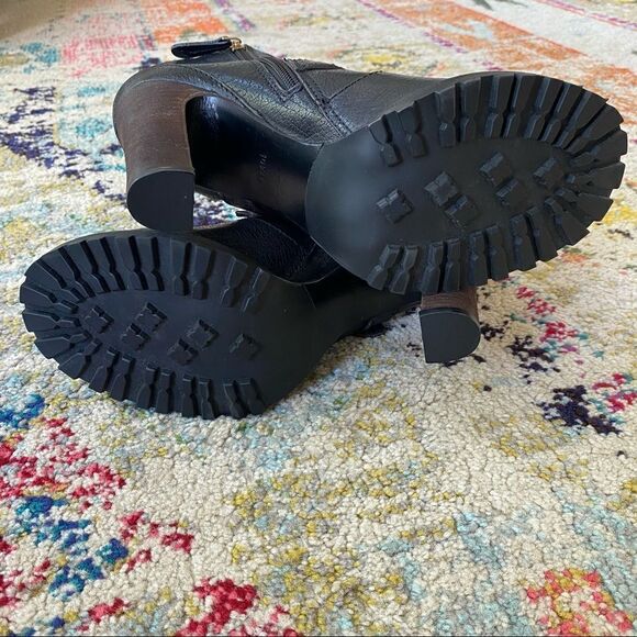 Tory Burch Landers Moto Leather Ankle Booties - Picture 9 of 10